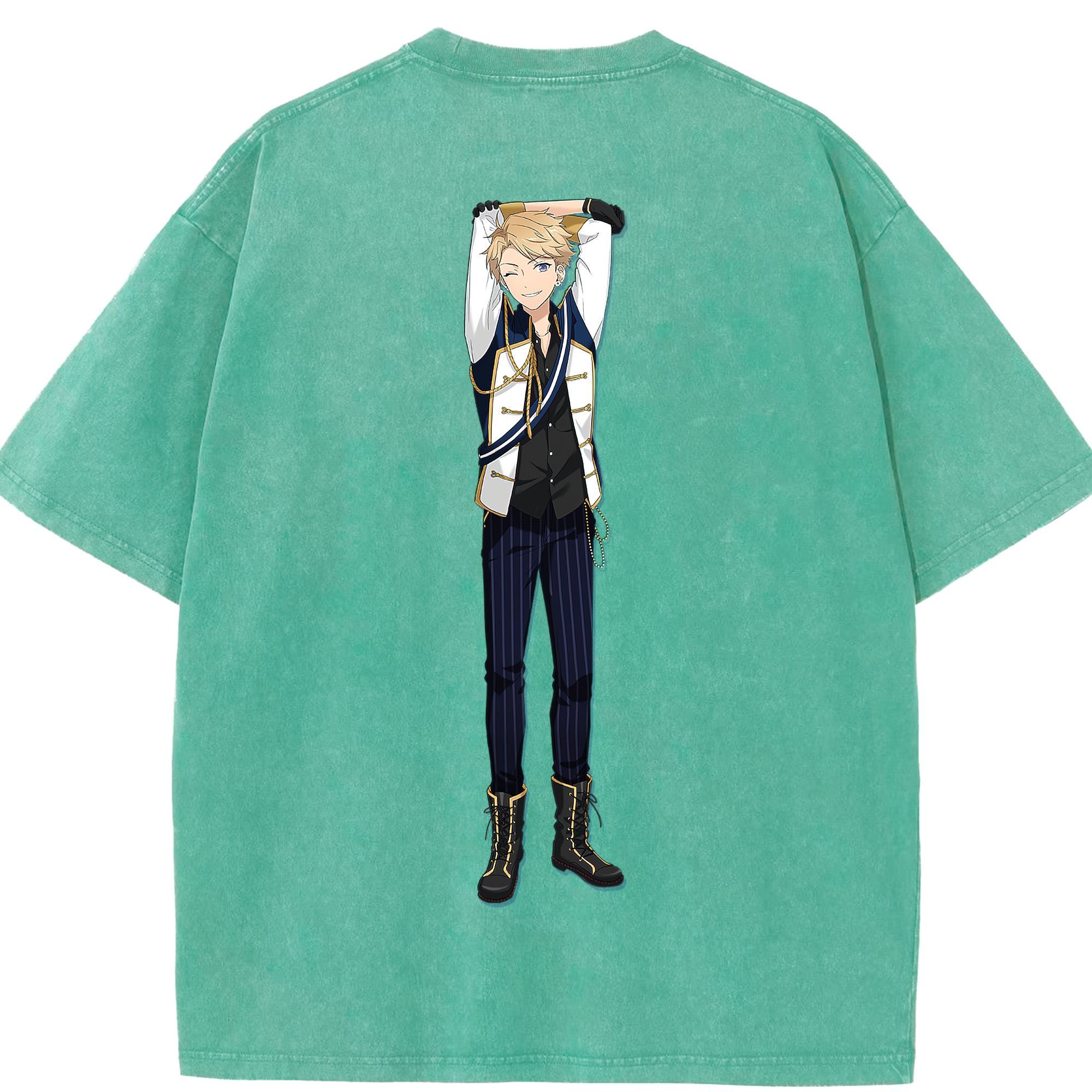 （画像用） あんさんぶるスターズ! Ensemble Stars 綿100% ヴィンテージ風 半袖Tシャツ（背面プリント）
